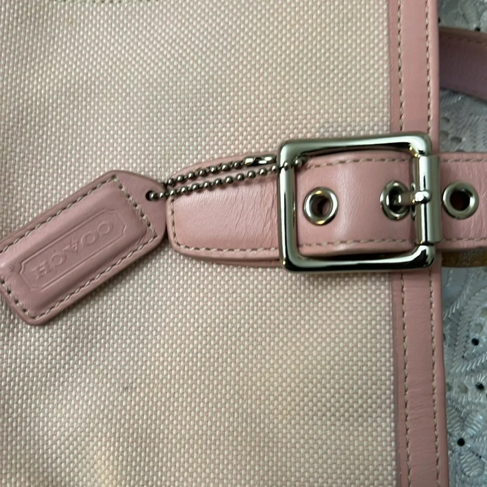 Coach #1841 Elegant Pink and Cream Tote Bag